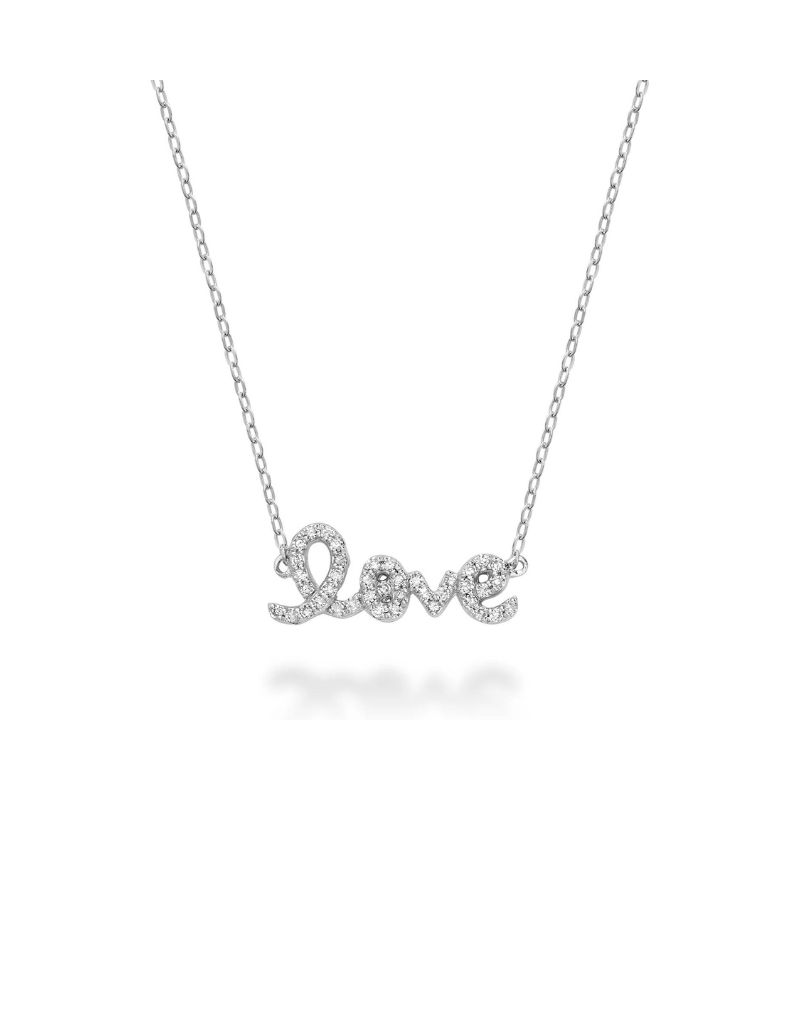 Colliers mini "Love", Couleur Or: Blanc White