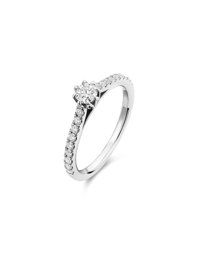 Bague fiançailles, Couleur: Blanc White, Poids diamants: 0.50ct
