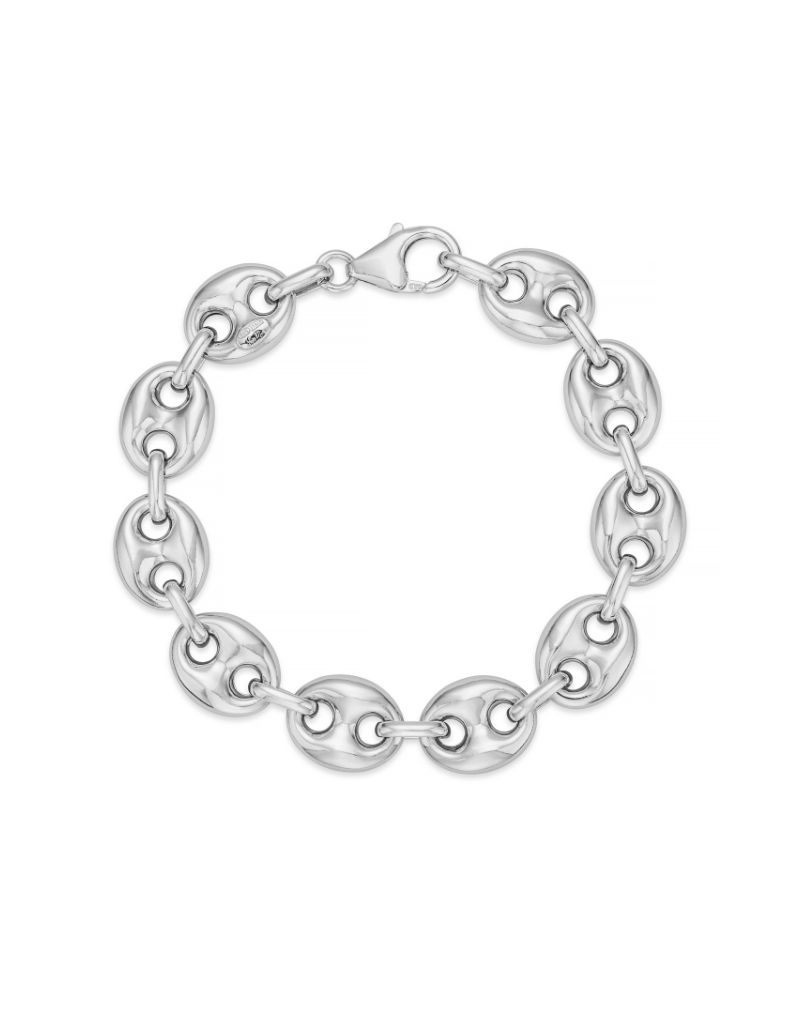 Miss mimi bracelet grain de café argent 925 fini rhodium 19cm