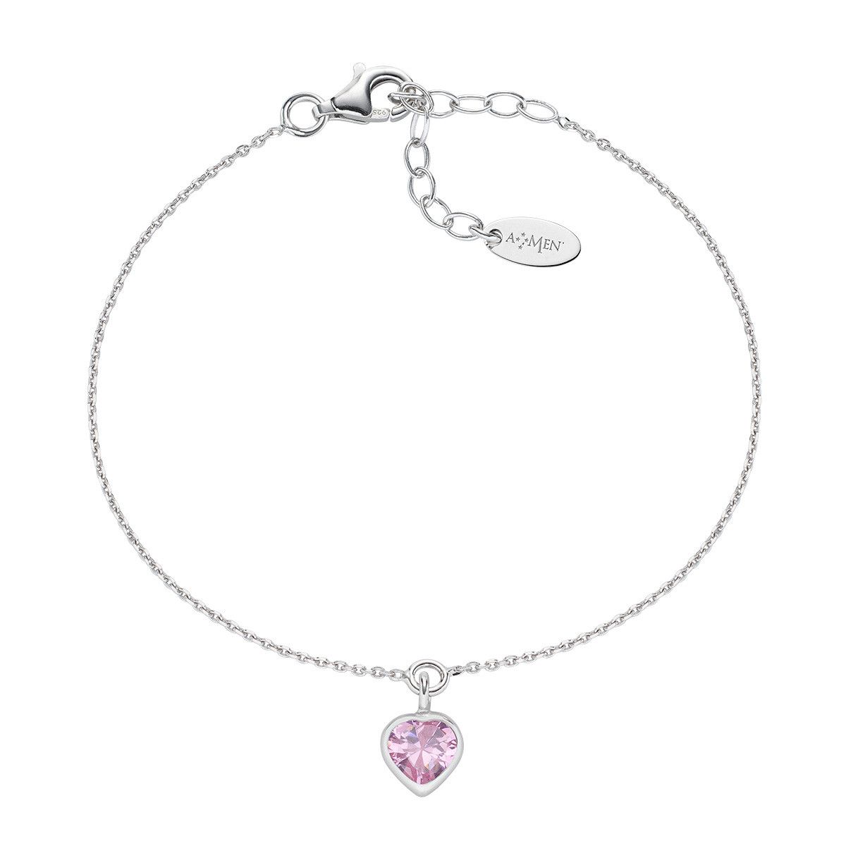 Amen bracelet heart motif pink