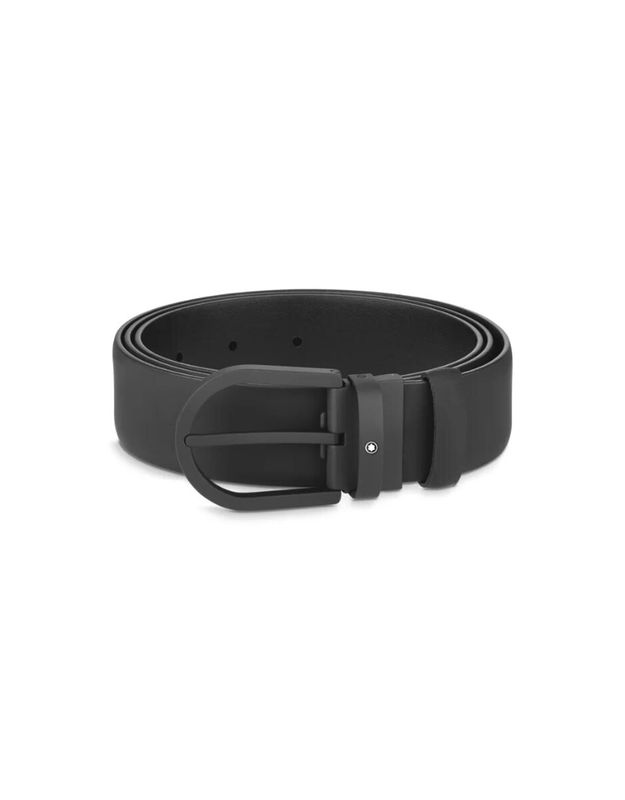 Montblanc Ceinture à boucle fer à cheval de 35 mm en cuir noir