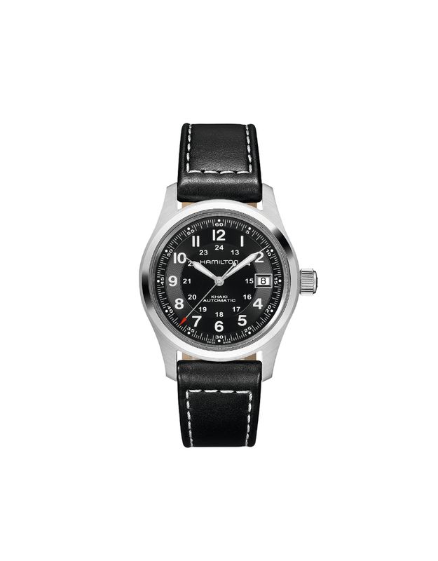 Hamilton Khaki Field montre homme acier inoxydable 38mm fond noir avec date