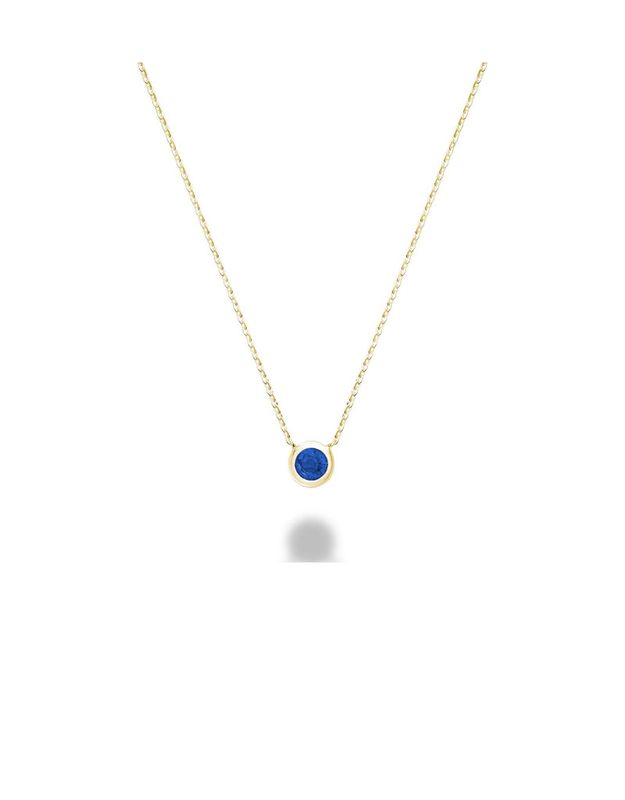 Collier collet saphir bleu