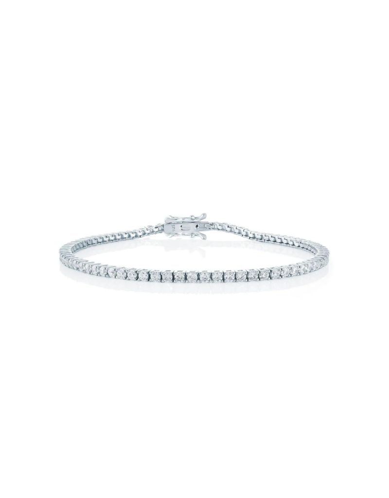 Miss mimi bracelet tennis argent 925 fini rhodium avec zircone serti 7 pouce 2.5