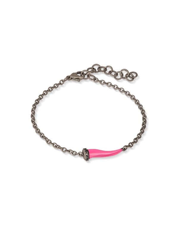 Bracelet Mano-J cornetto rose avec diamant noir 0.06ct