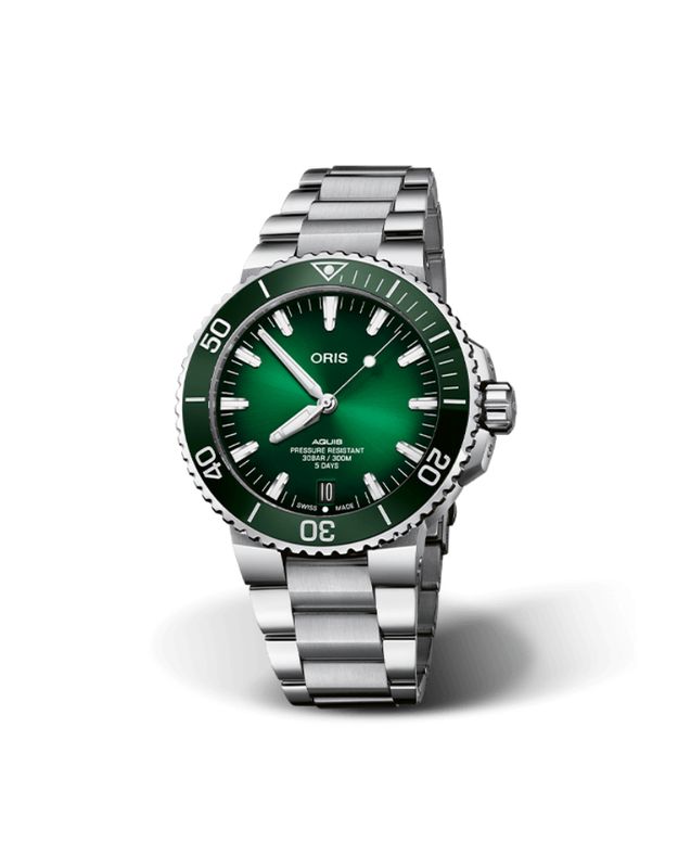 Montre homme Oris Aquis Date Calibre 400 cadran vert 43.50mm