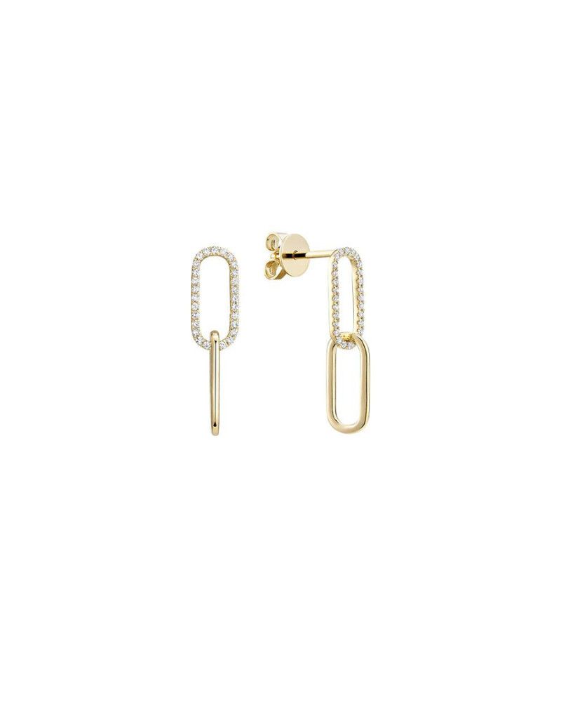 Boucle d'oreilles fixes pendant ovale