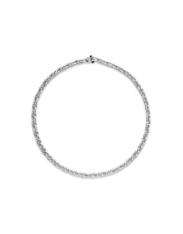 Miss mimi collier mailles marine argent sterling 2.5mm épais 46cm de longueur