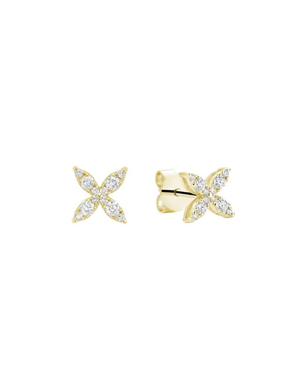 Boucles d'oreilles fleur diamants
