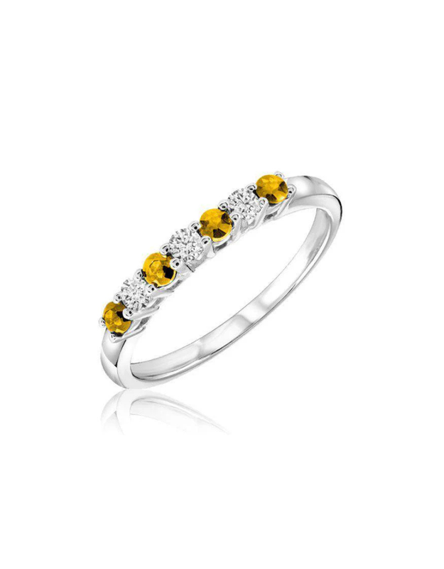 ​Bague femme demi éternité citrine