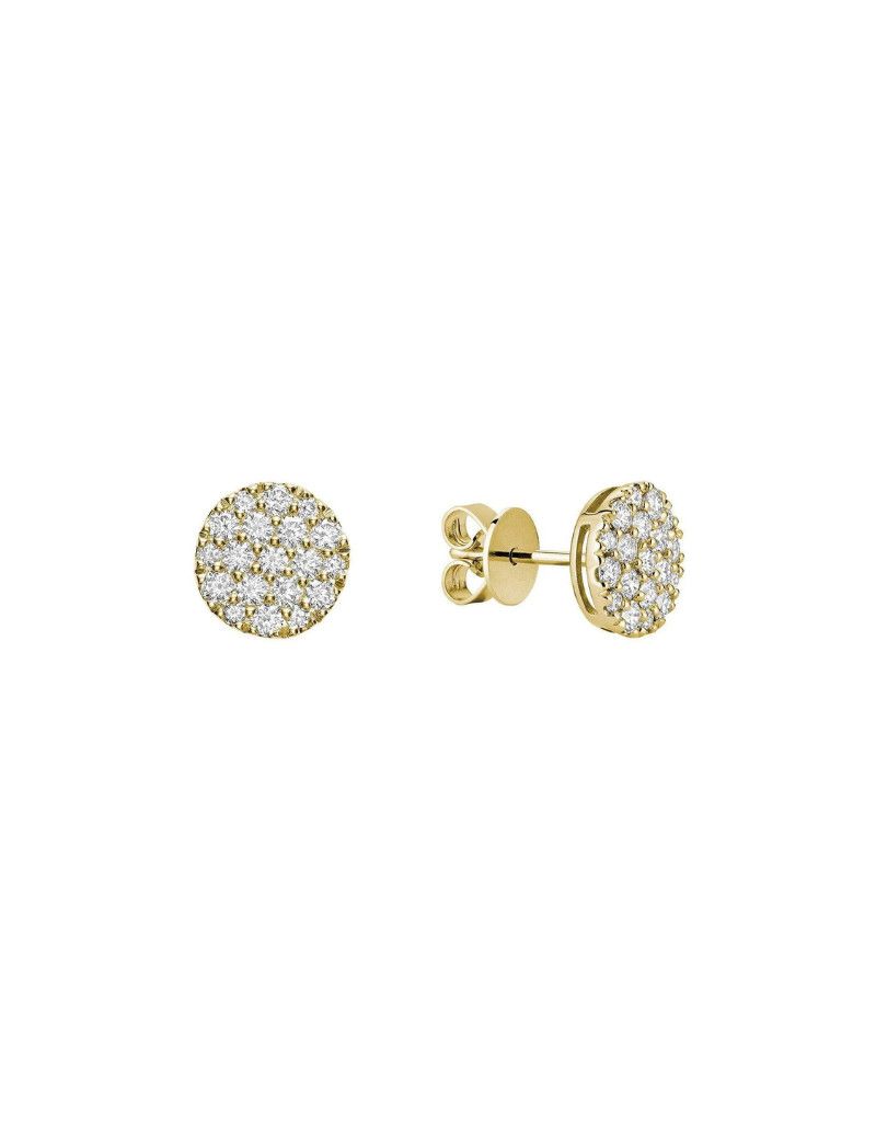 Pave Round Diamond Stud Earrings
