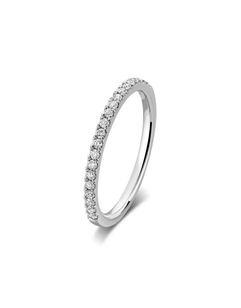 Half Eternity ring, Gold Colour: Blanc White