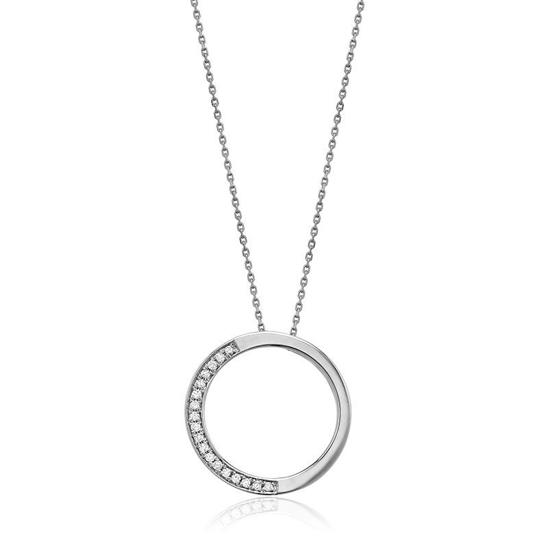 Pendentif cercle, Couleur Or: Blanc White