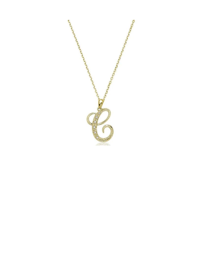 Pendentif initiales, Initiale: C, Couleur Or: Jaune