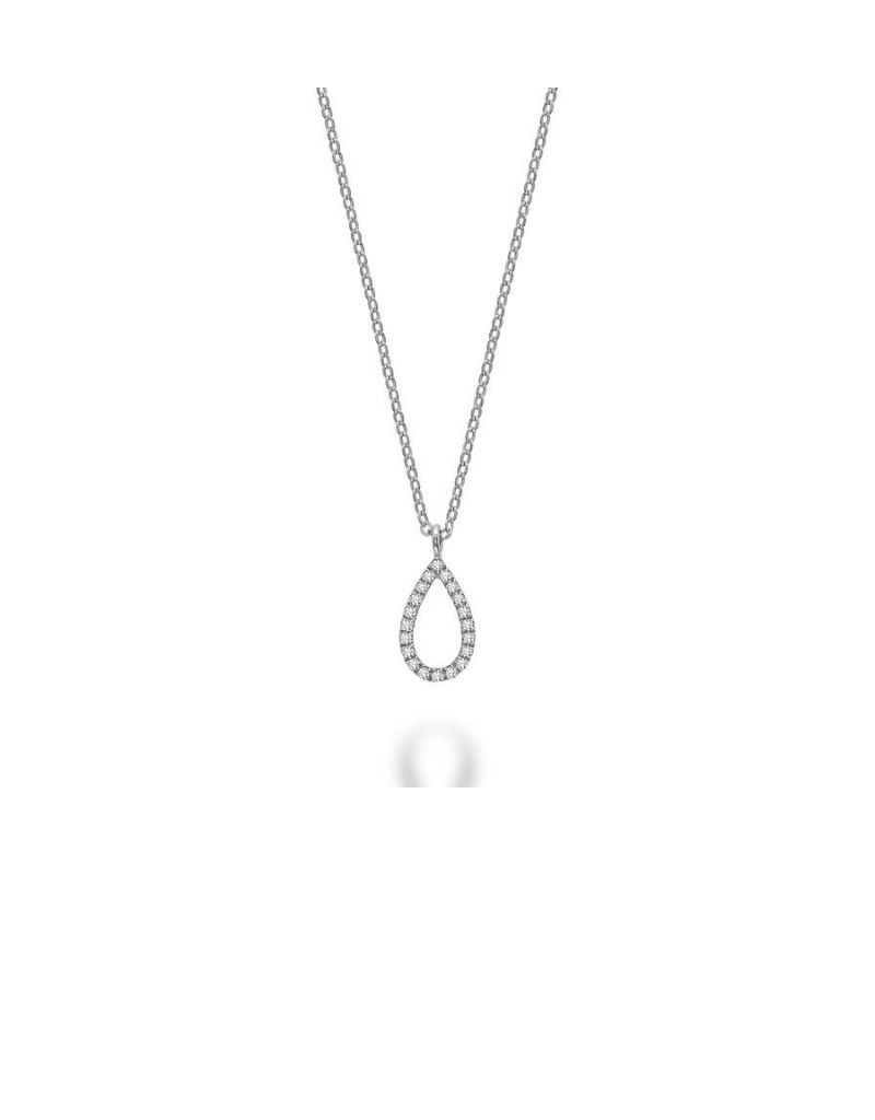 Pendentif gout d'eau diamants, Couleur Or: Blanc White