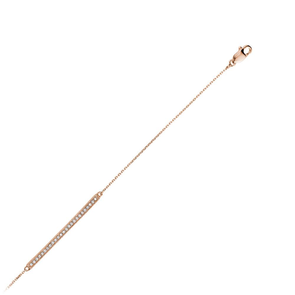 Bracelet diamants Bar, Couleur Or: Rose