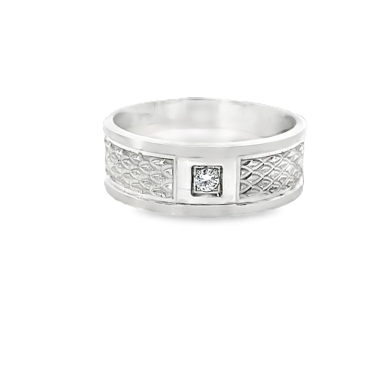 Alliance de mariage motif losanges diamant