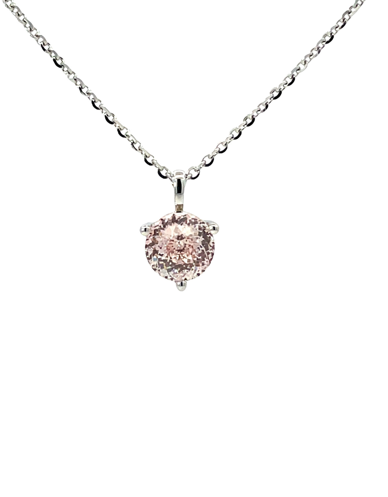 Pendentif Solitaire Diamant Laboratoire Rose