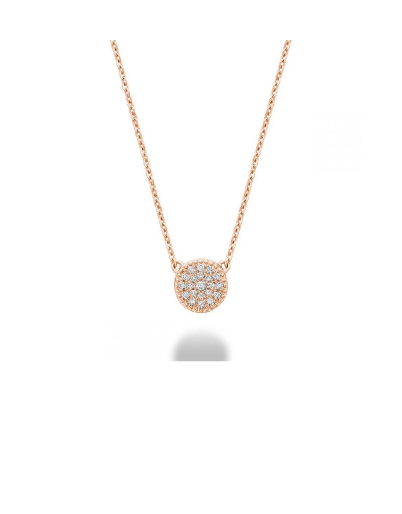 Collier Diamants Rond, Couleur Or: Rose