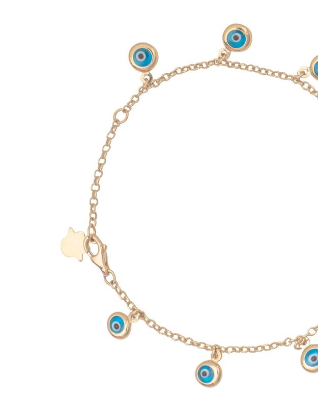 Bracelet femme mauvais oeil 10k Or jaune