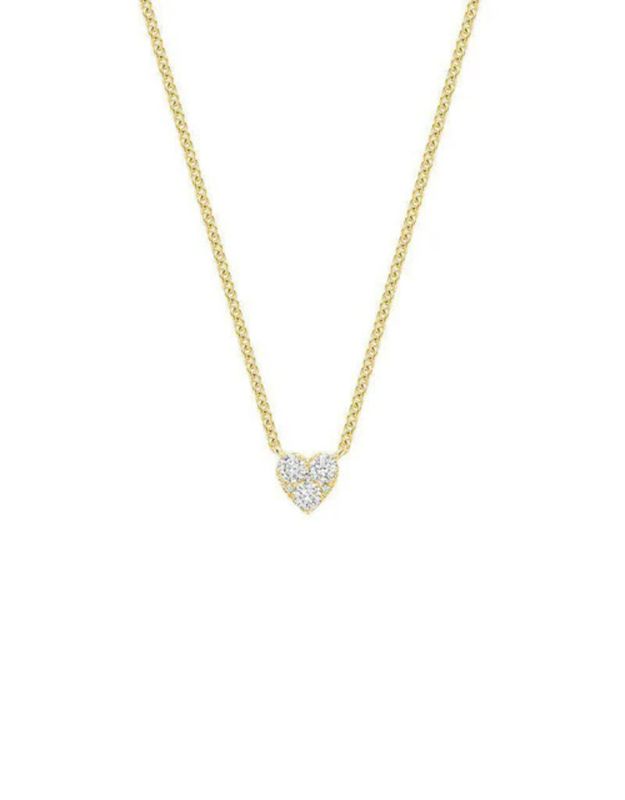 Chaine pendantif couer diamants