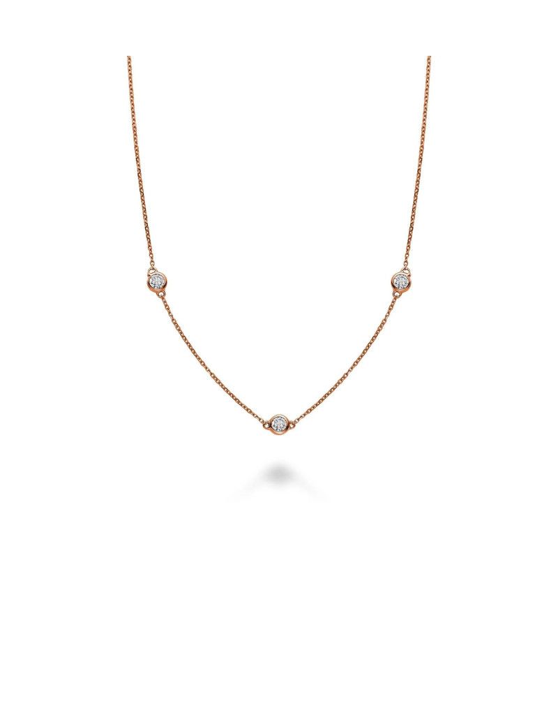 Collier Diamant, Couleur Or: Rose