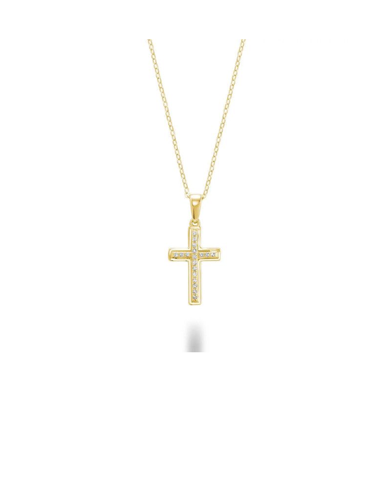 Diamond cross pendant Diamond cross pendant, Gold Colour: Jaune