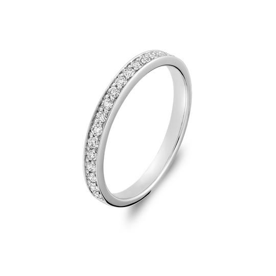 Bague demi eternite, Couleur Or: Blanc White
