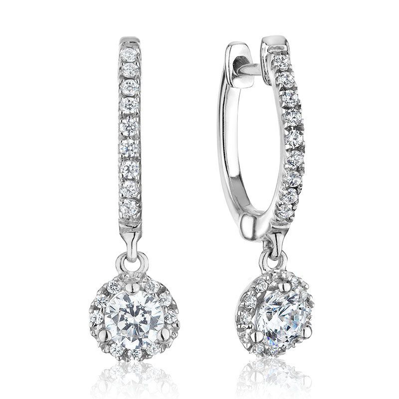 Boucles d'oreilles anneaux Martini suspendu Boucles d'oreilles anneaux Martini suspendu, Size: 0.35ct