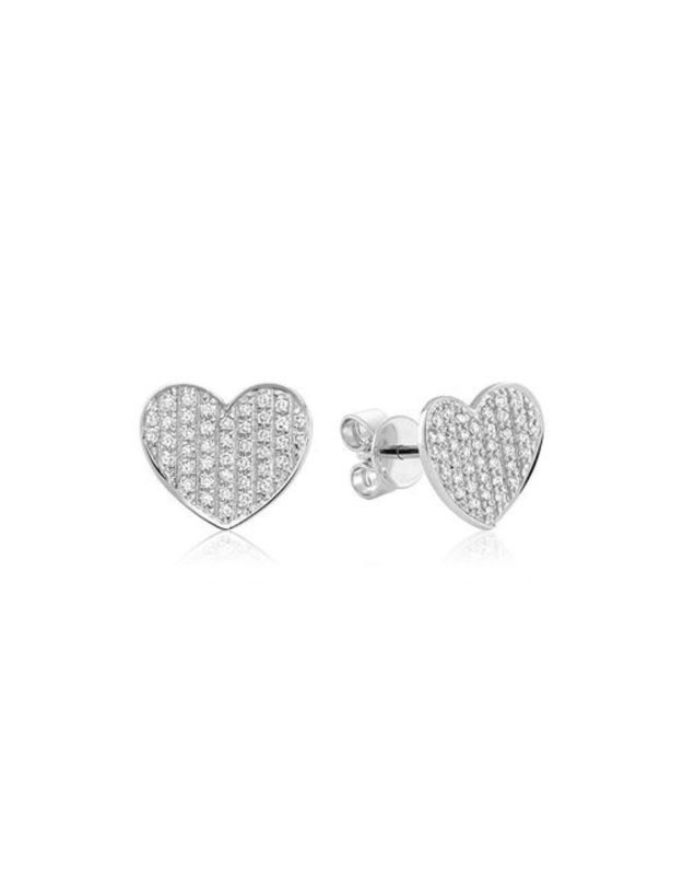 Heart diamond earrings