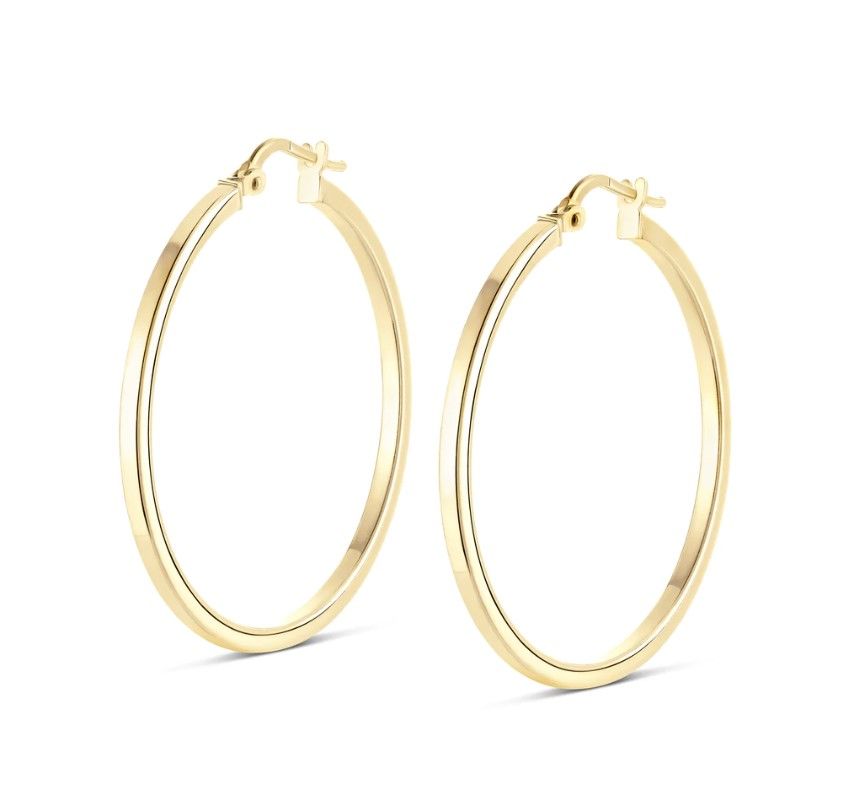 Miss mimi Medium Square Edge Hoops in Yellow Miss mimi Medium Square Edge Hoops in Yellow