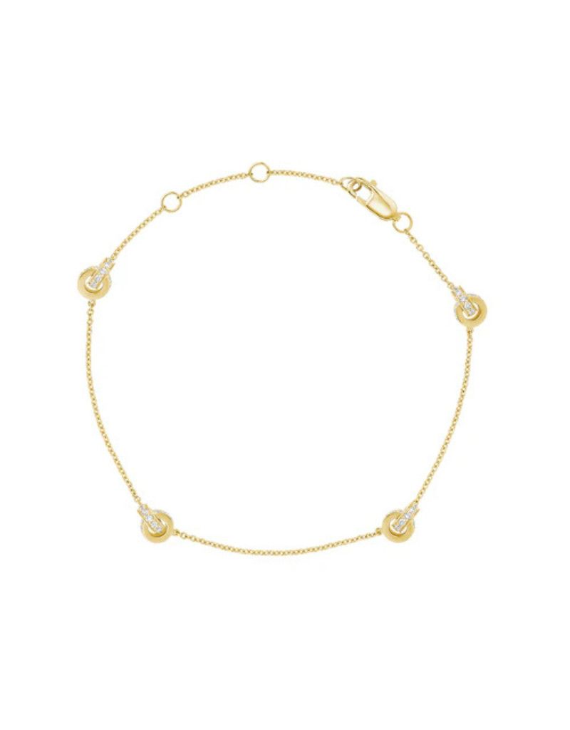 Bracelet diamants entrelacés, Couleur: Or Jaune