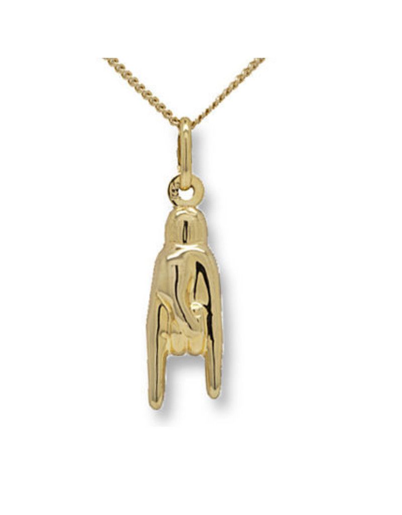 Pendentif Main italienne, Couleur: 10k Or Jaune, Taille: 18mm