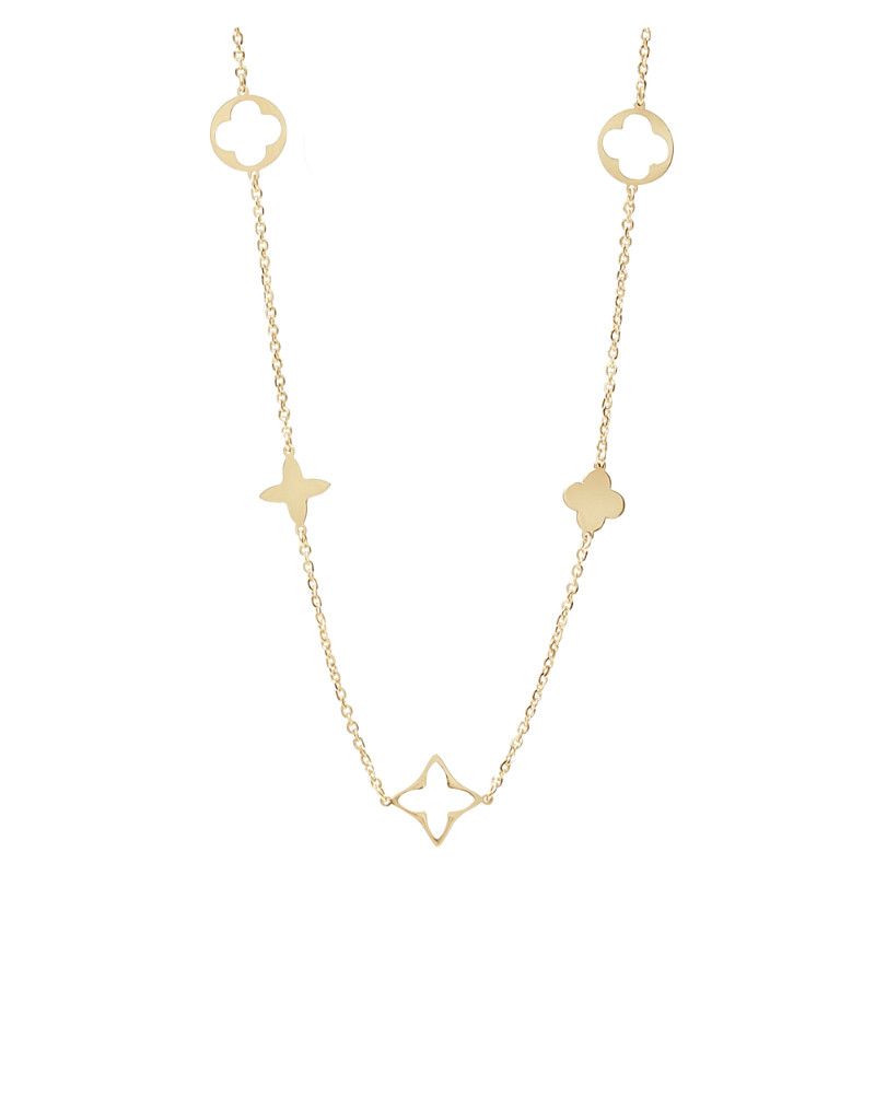 Yellow Clover Monogram Necklace