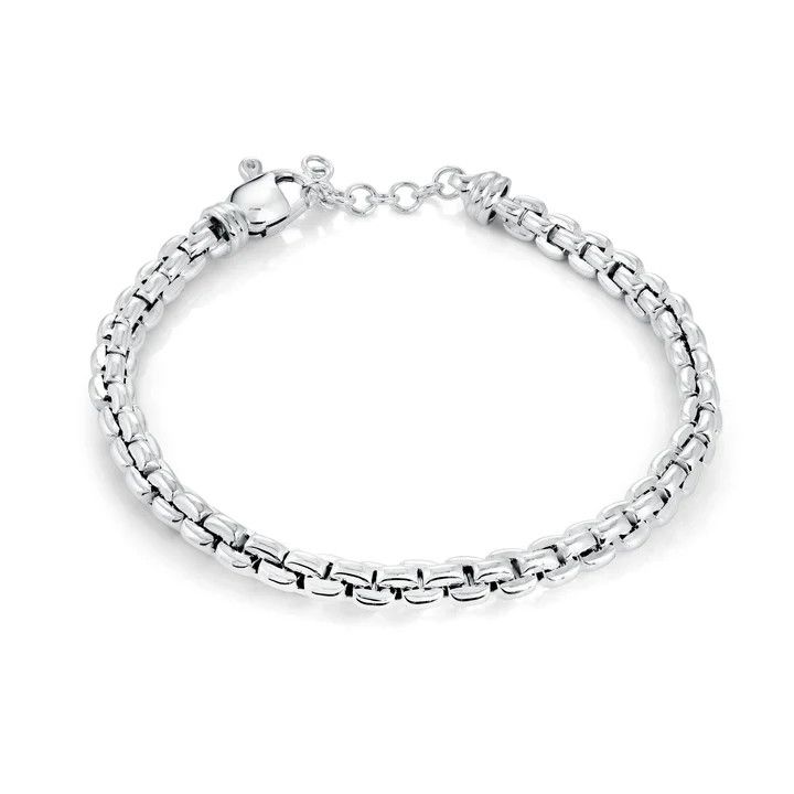 Rounded Cube Link Bracelet in White