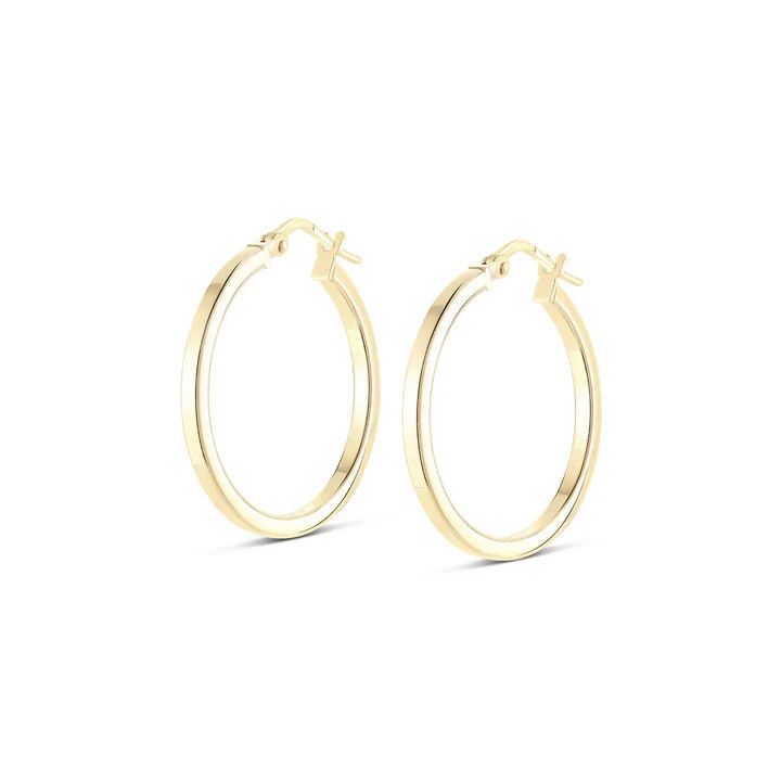 Miss Mimi Small Square Edge Hoops in Yellow