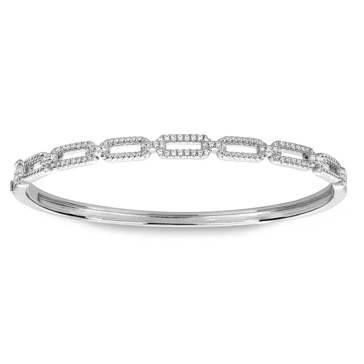Miss Mimi Radiant Rope Link Bangle in White