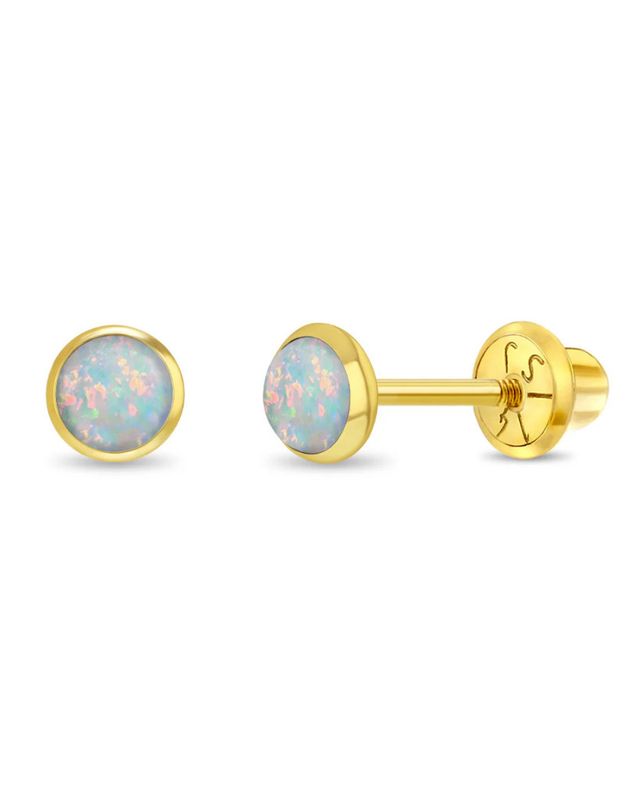 Boucles d’oreilles bébé enfant opale rose