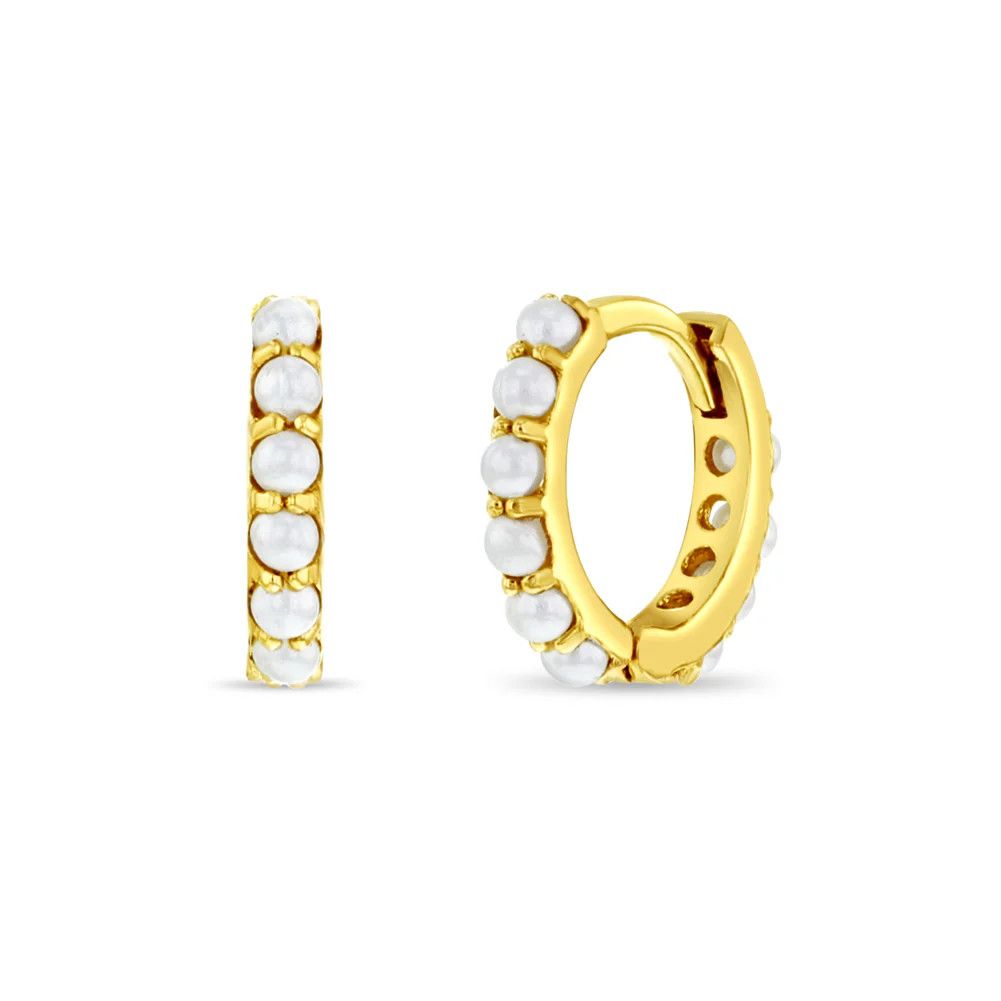 Boucles d’oreilles créoles petites perles Boucles d’oreilles créoles petites perles