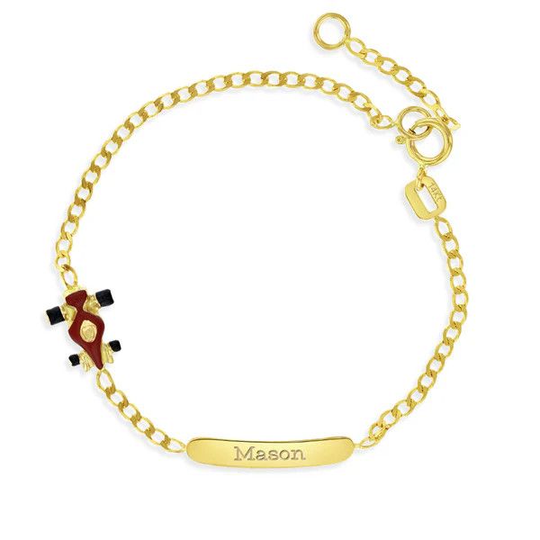 Engravable Red Car Boys Bracelet