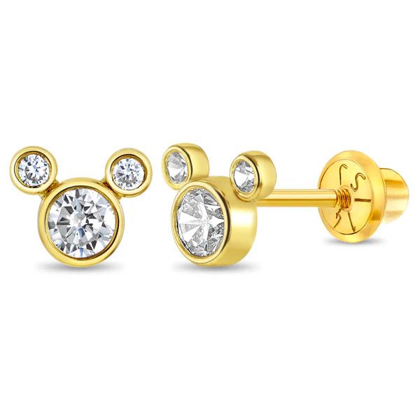 Boucles d’oreilles bezel petite souris pour filles
