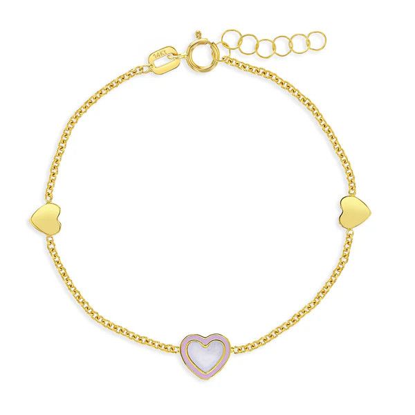 Mother of Pearl Heart Girls Bracelet