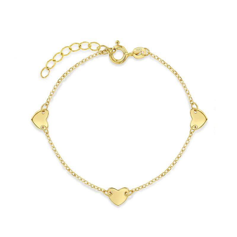 Polished Heart Charm Girls Bracelet
