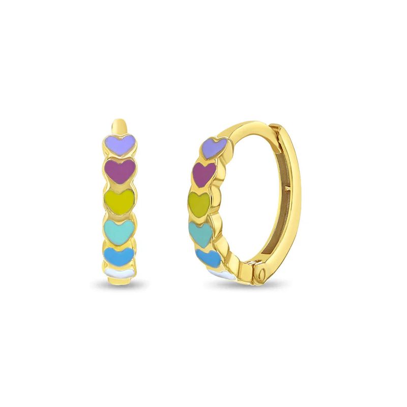 Boucles d’oreilles cascade de cœurs multicolores enfants