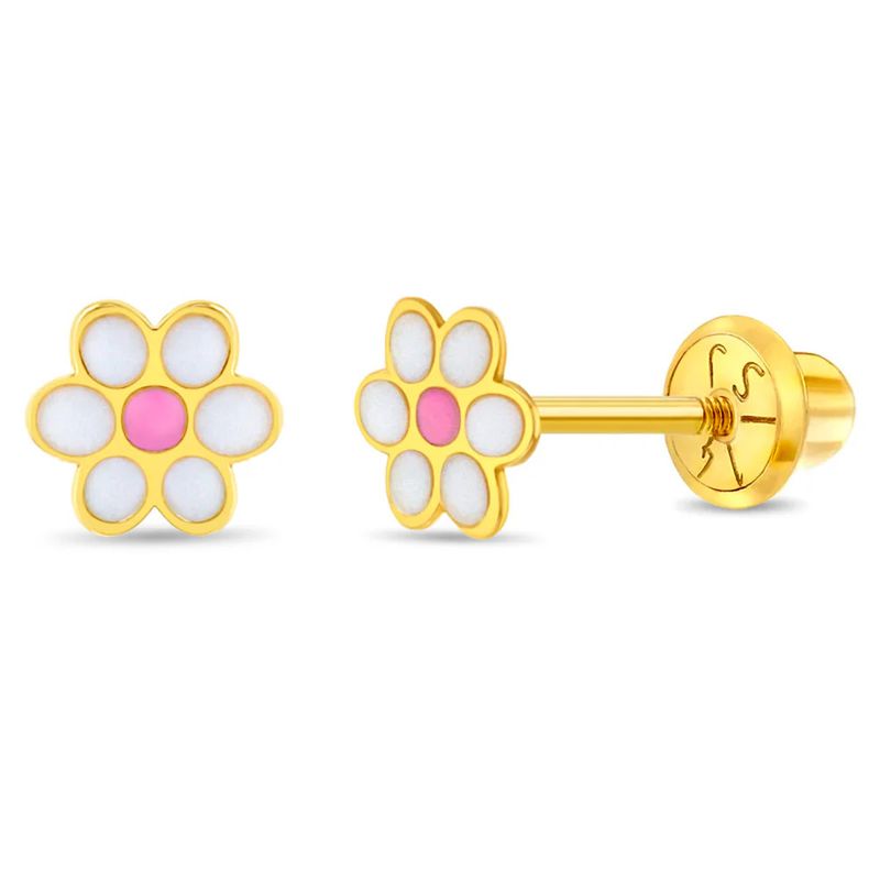 Boucles d’oreilles enfants marguerite en émail