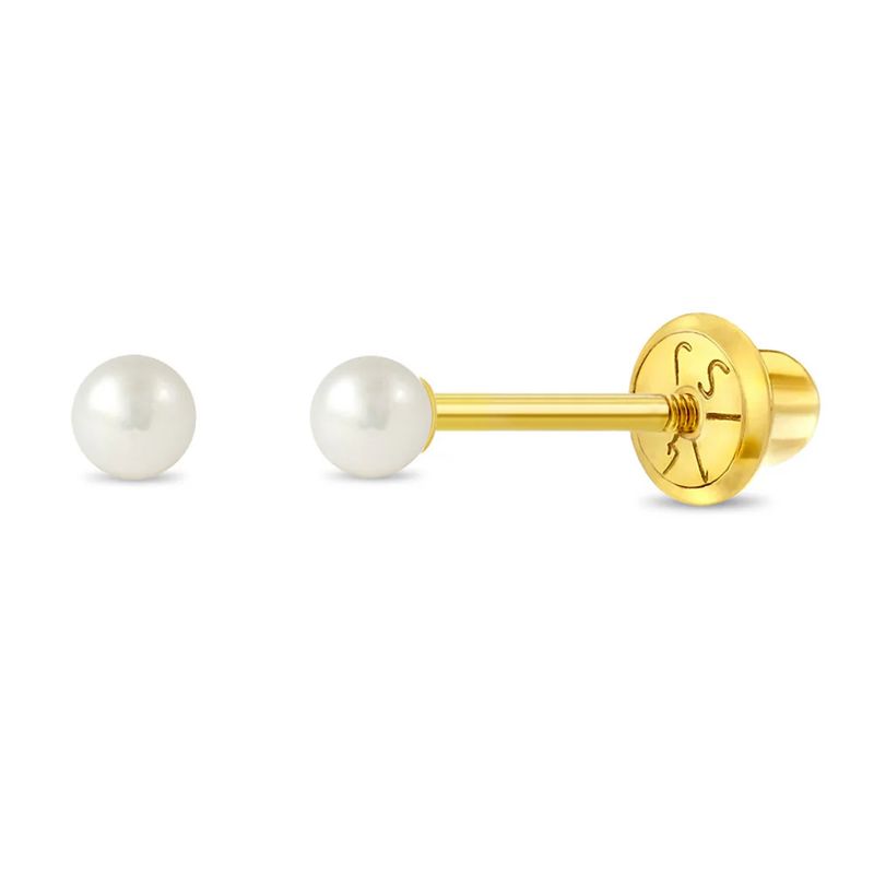 Boucles d’oreilles classiques pour enfants avec perles de culture