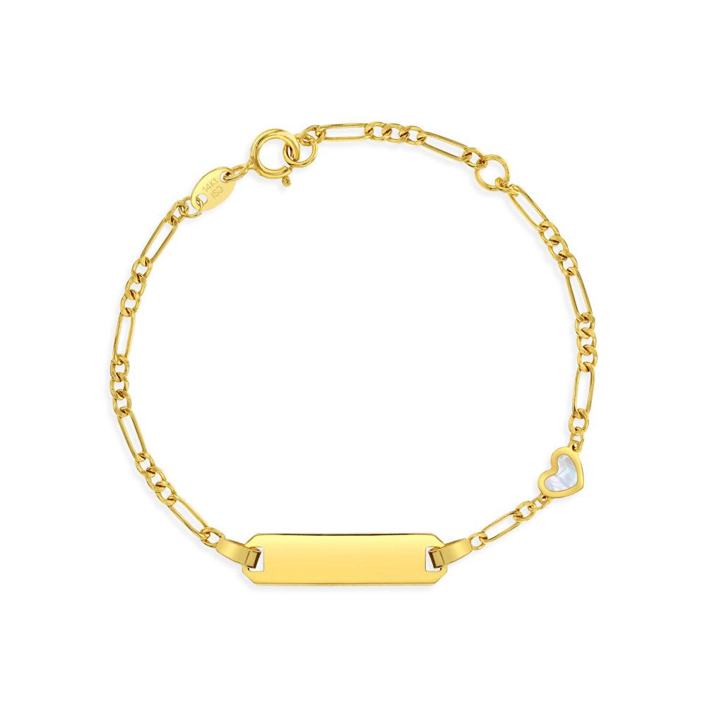 Gold Mother of Pearl Heart Bracelet