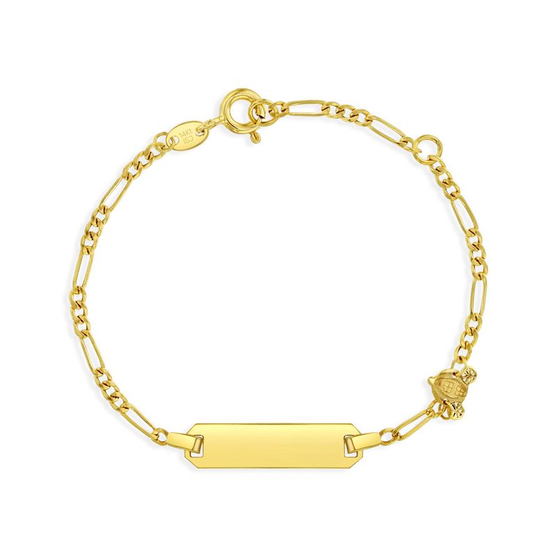 Gold Carriage Charm ID Bracelet