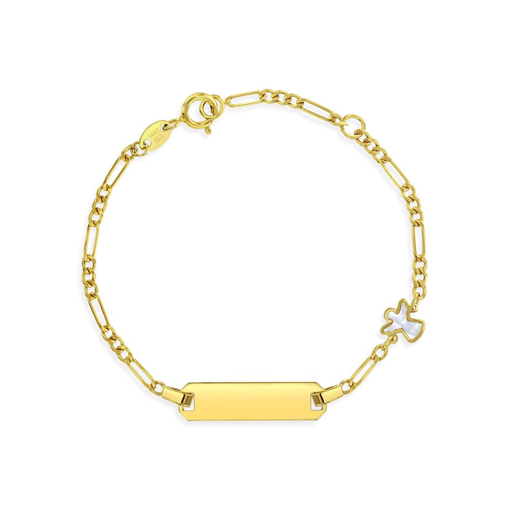 Gold Mother of Pearl Angel Bracelet