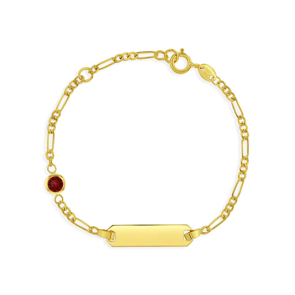 Identification bracelet with birthstone, Pierres de mois naissance: January